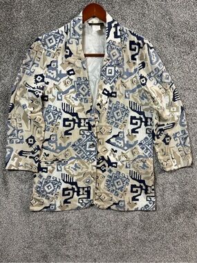 Vintage Toni Garment C.C. Magic Abstract Southwestern Blazer Medium